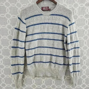 Vintage Winter Harbor Wool Striped Crew Neck Men's Sweater S